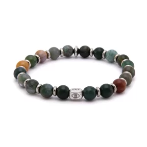 NATURAL - BRACCIALE - PIETRA NATURALE VERDE MULTICOLOR