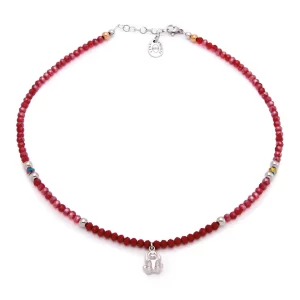 ANIMALS COLLECTION - COLLANA - CRISTALLI ROSSI E CANE