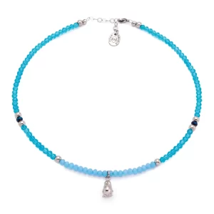 ANIMALS COLLECTION - COLLANA - CRISTALLI AZZURRI E PINGUINO