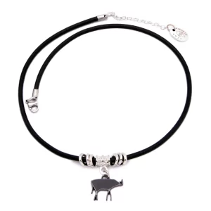 ART - COLLANA - PICASSO IN PELLE NERA