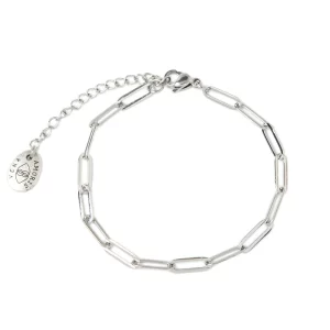 BASIC - BRACCIALE A CATENA LUNGA IN ACCIAIO LISCIO