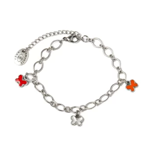 BASIC - BRACCIALE A CATENA IN ACCIAIO ZIGRINATO CON FARFALLE