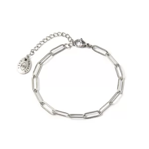 BASIC - BRACCIALE A CATENA LUNGA IN ACCIAIO ZIGRINATO