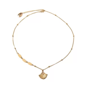 BASIC - COLLANA IN ACCIAIO DORATO CON CONCHIGLIA